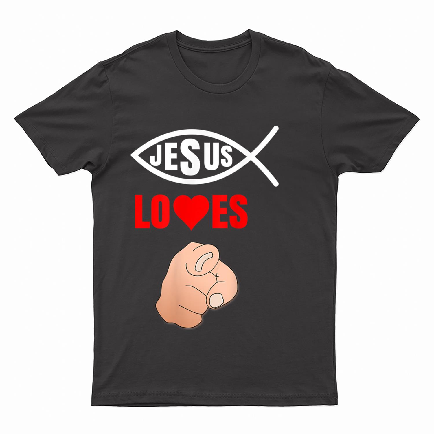 Ichthys Jesus loves you - Christian Ichthus Fish T-Shirt