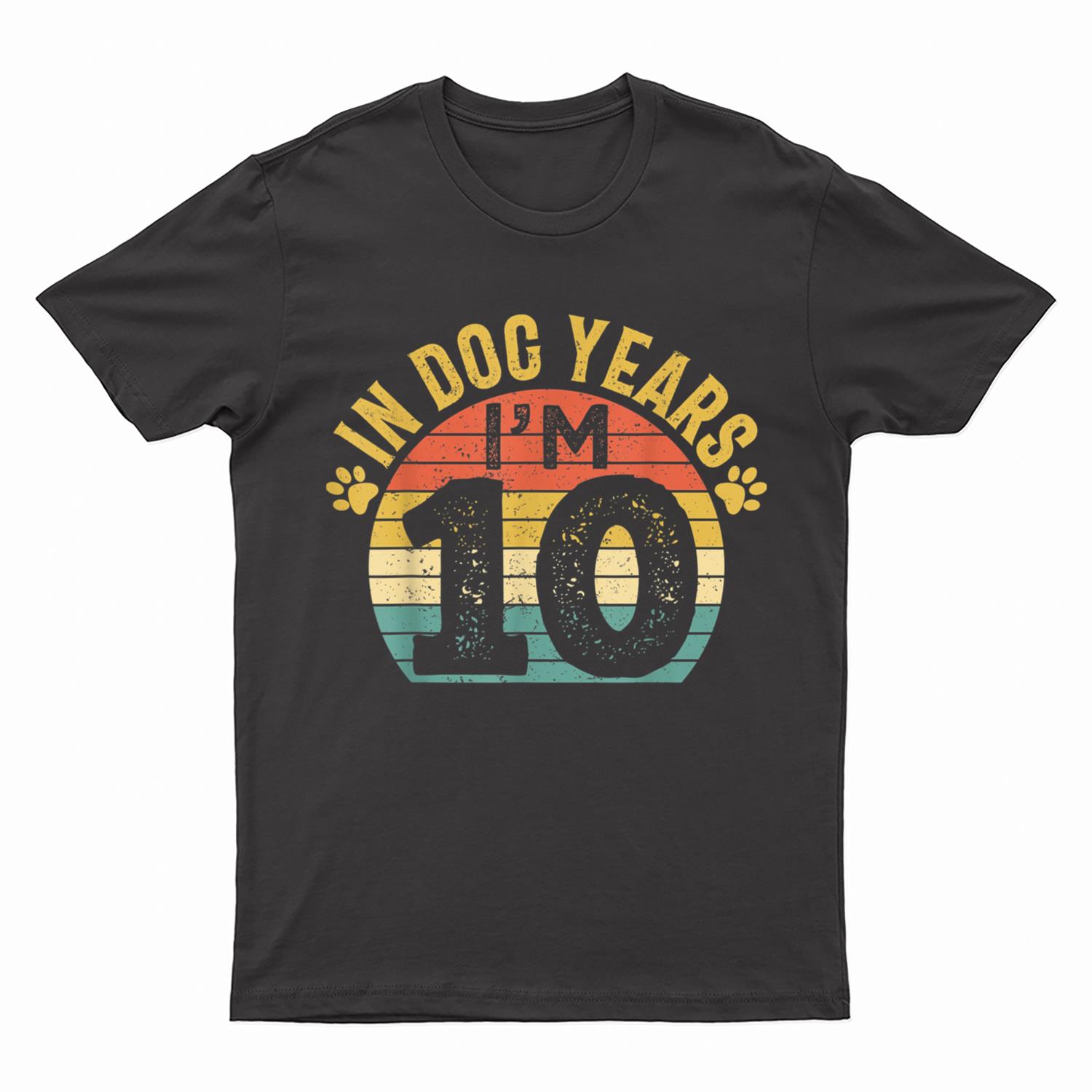 I'm 10 In Dog Years Vintage 70 Year Old Dog Lovers Birthday T-Shirt