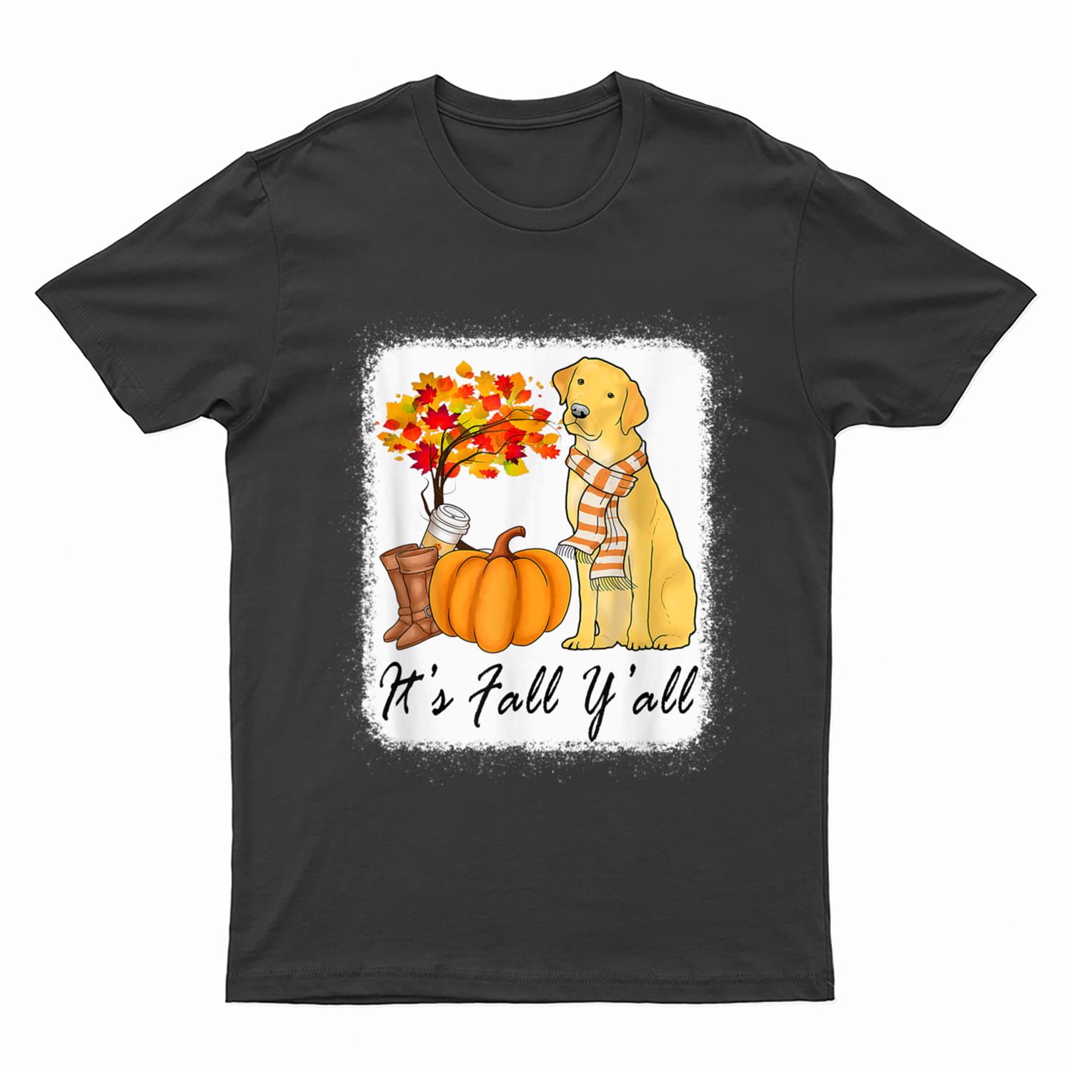 Its Fall Yall Fall Tees For Women Labrador Yellow Lab T-Shirt