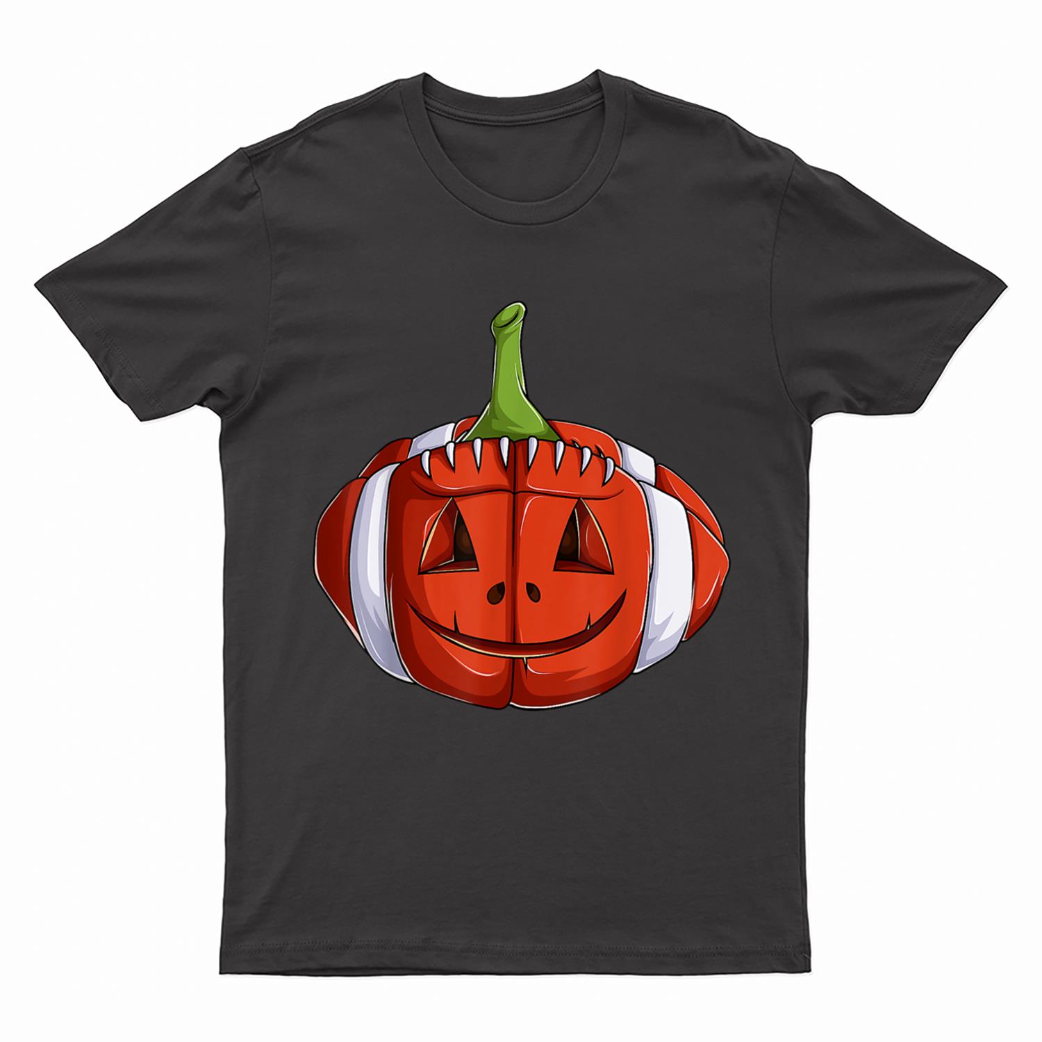Jack Lantern Pumpkin American Football  Boy Halloween T-Shirt