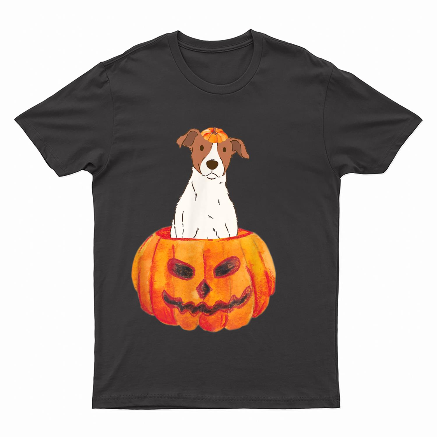 Jack Russell Terrier Pumpkin Dog Halloween T-Shirt