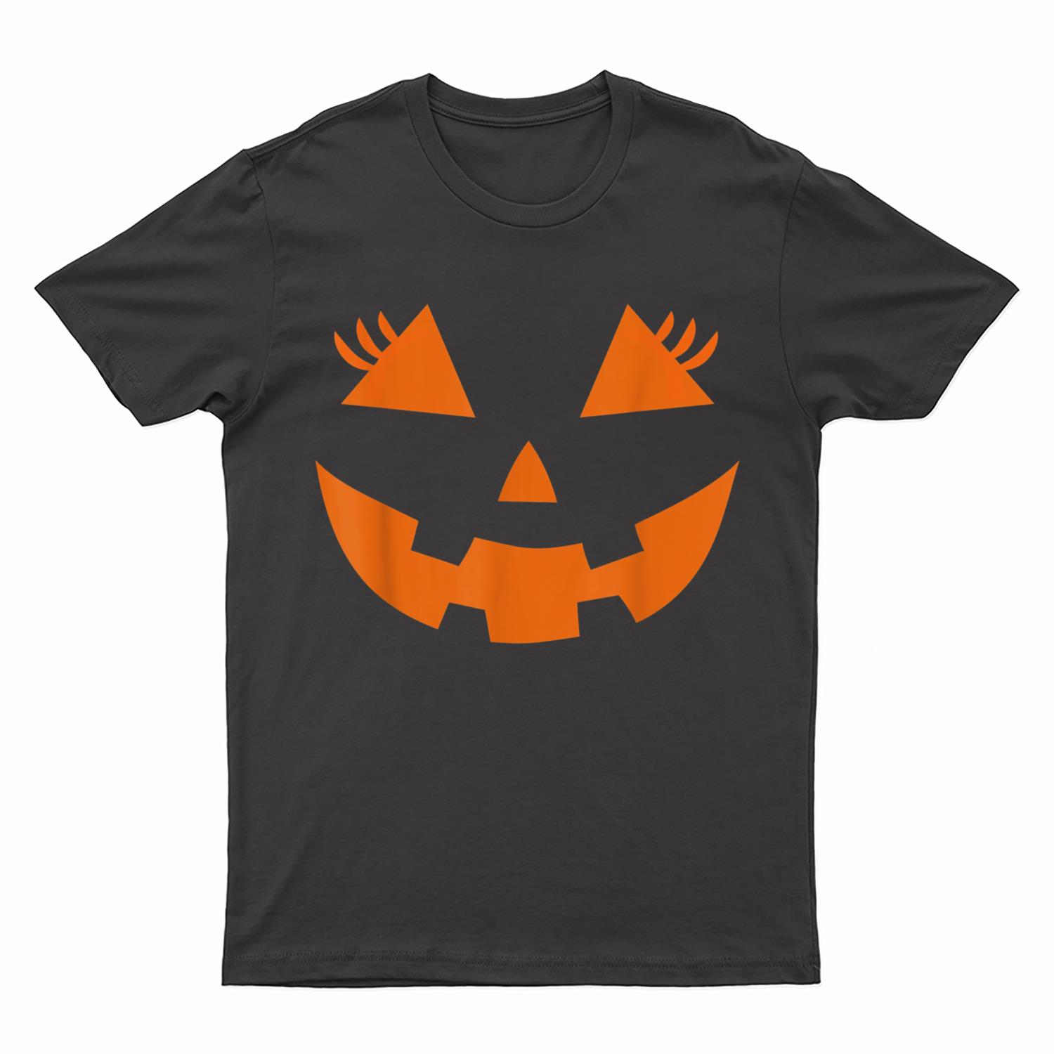 Jack o Lantern cute pumpkin face with eyelashes halloween T-Shirt