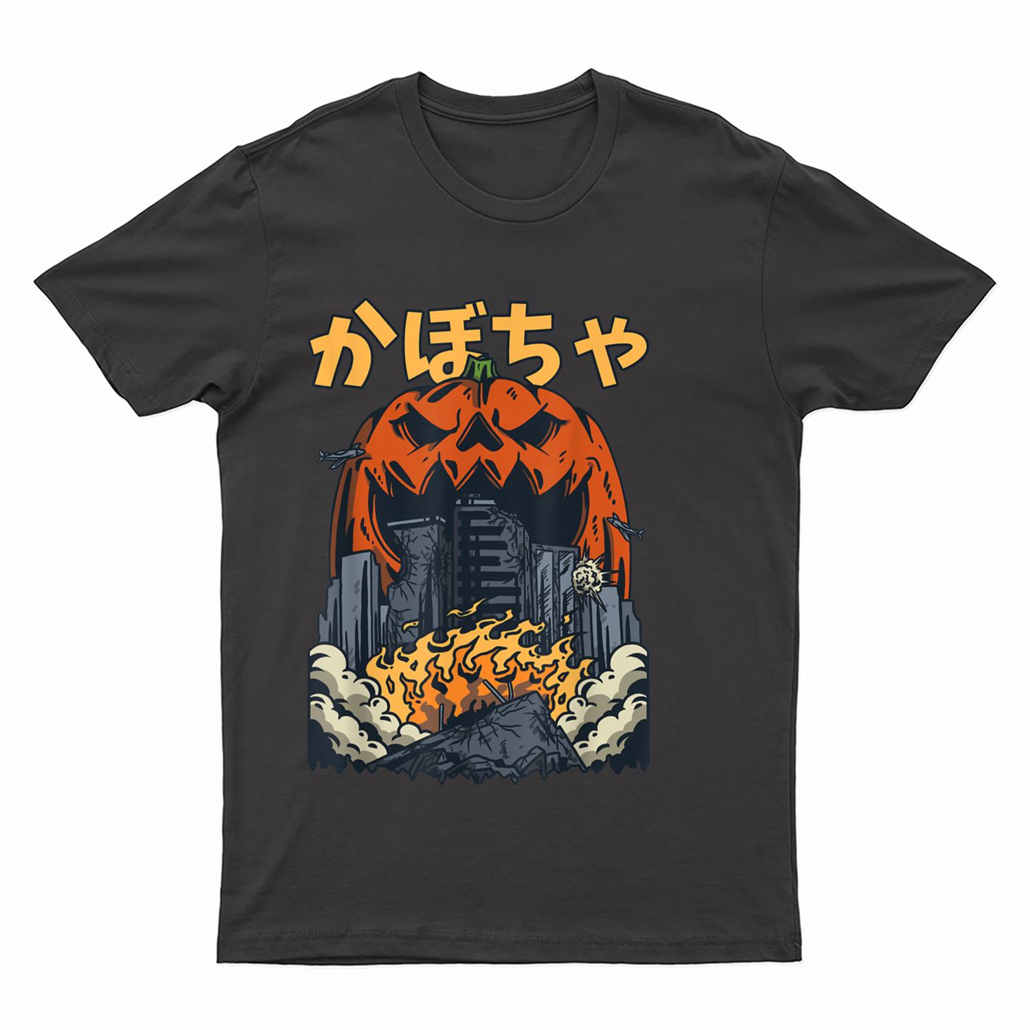 Japanese Killer Pumpkin Vegetable Kaiju Anime Halloween T-Shirt