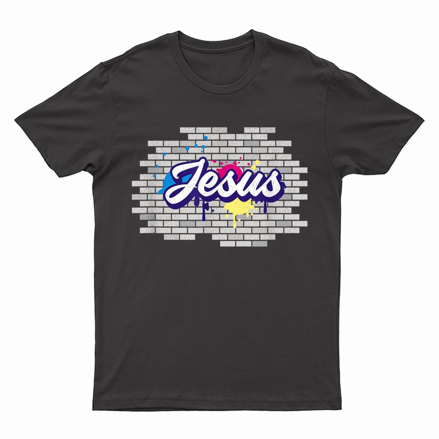 Jesus Christ Brick Wall Art Religious Christian T-Shirt