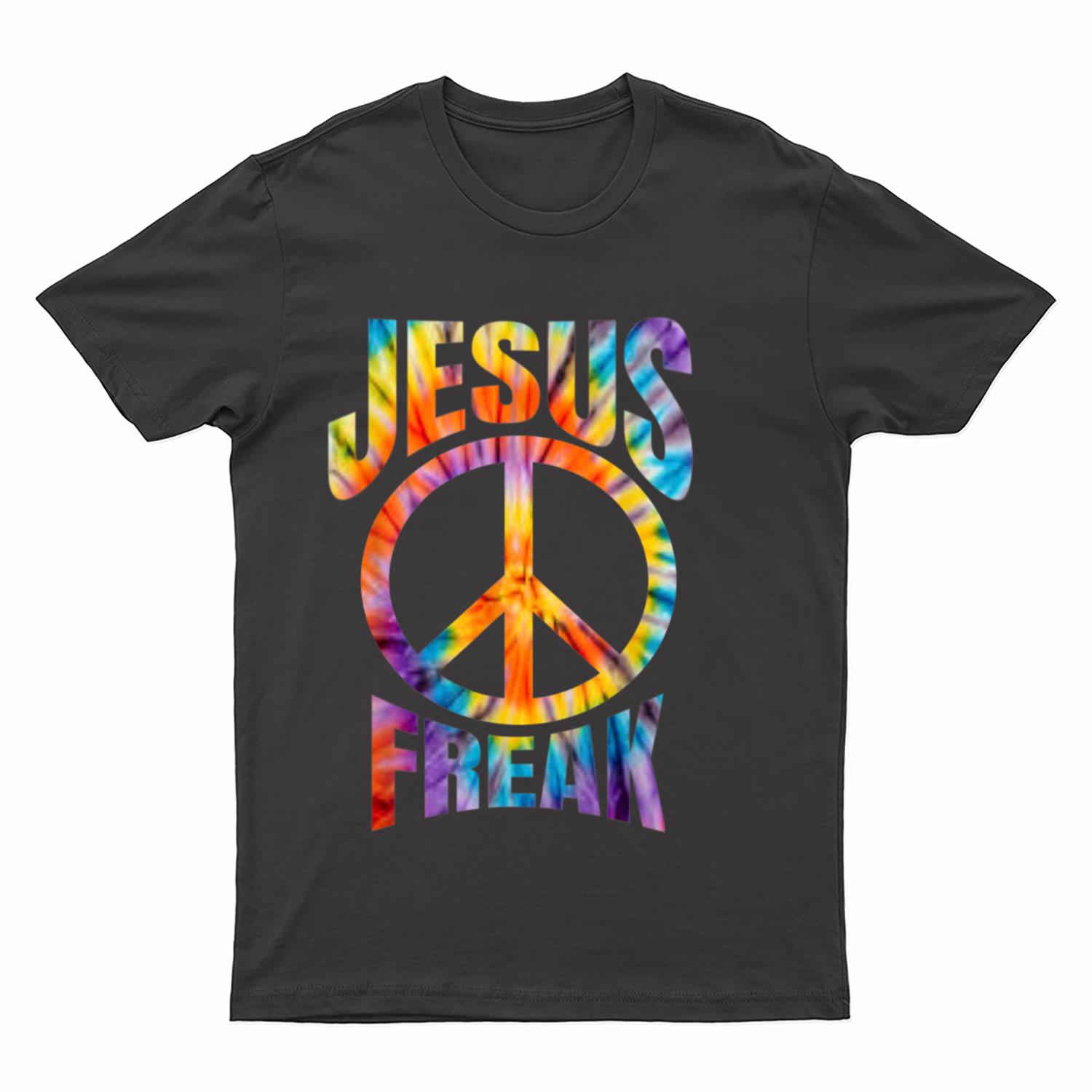 Jesus Freak - Christian Retro Tie Dye Lettering T-Shirt