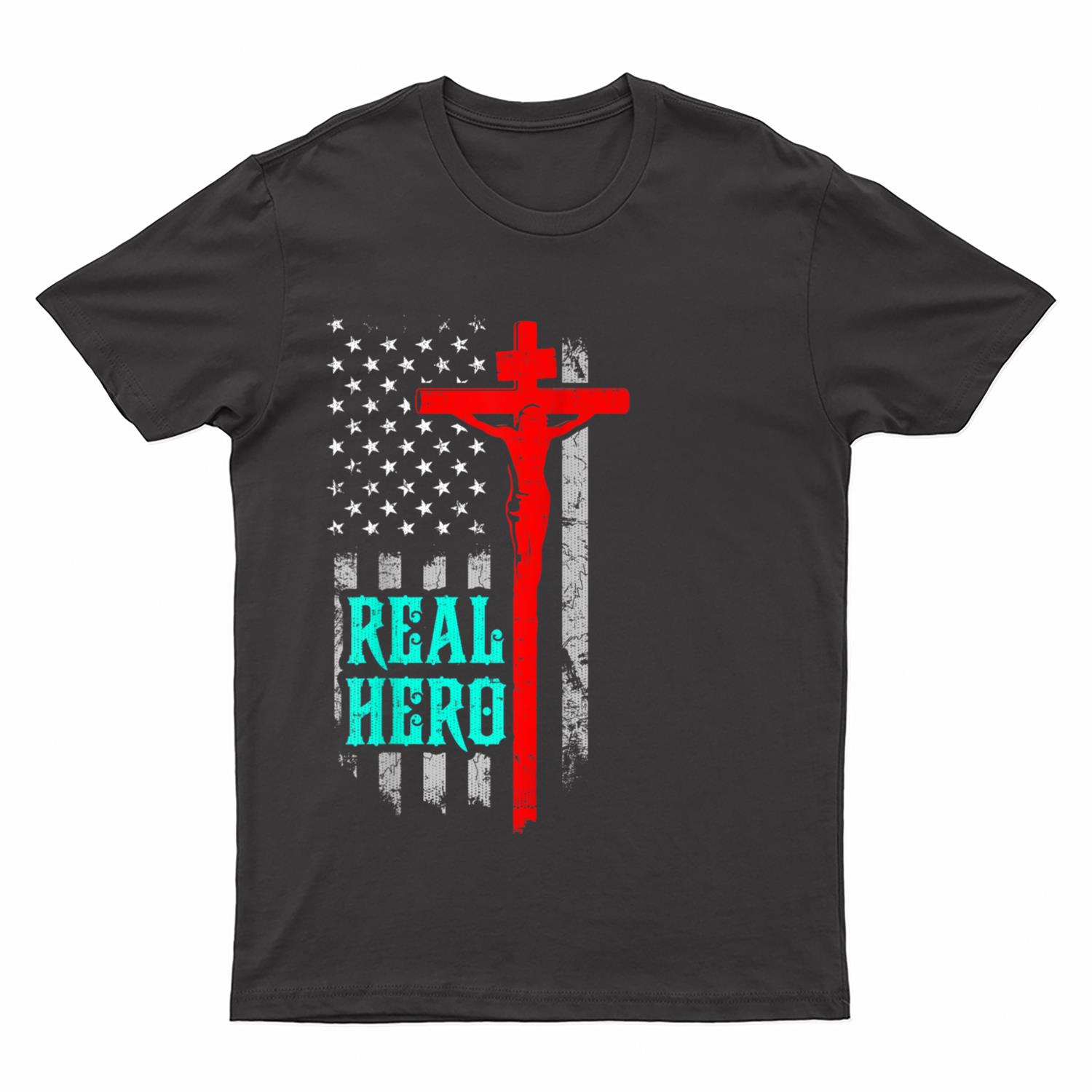 Jesus Is My Superhero Awesome God Flag T-Shirt