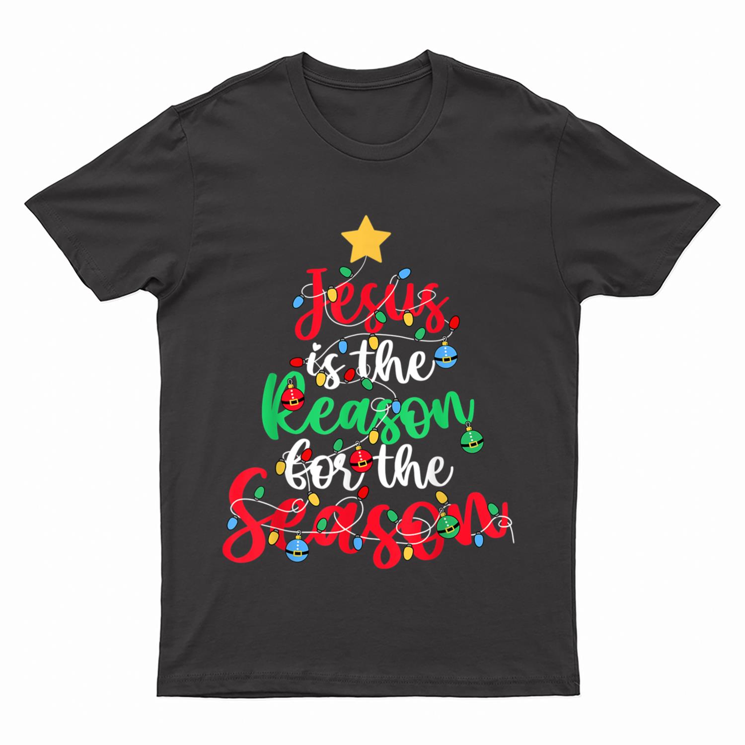 Jesus Is The Reason For The Season Christmas Tree Boy Girl T-Shirt