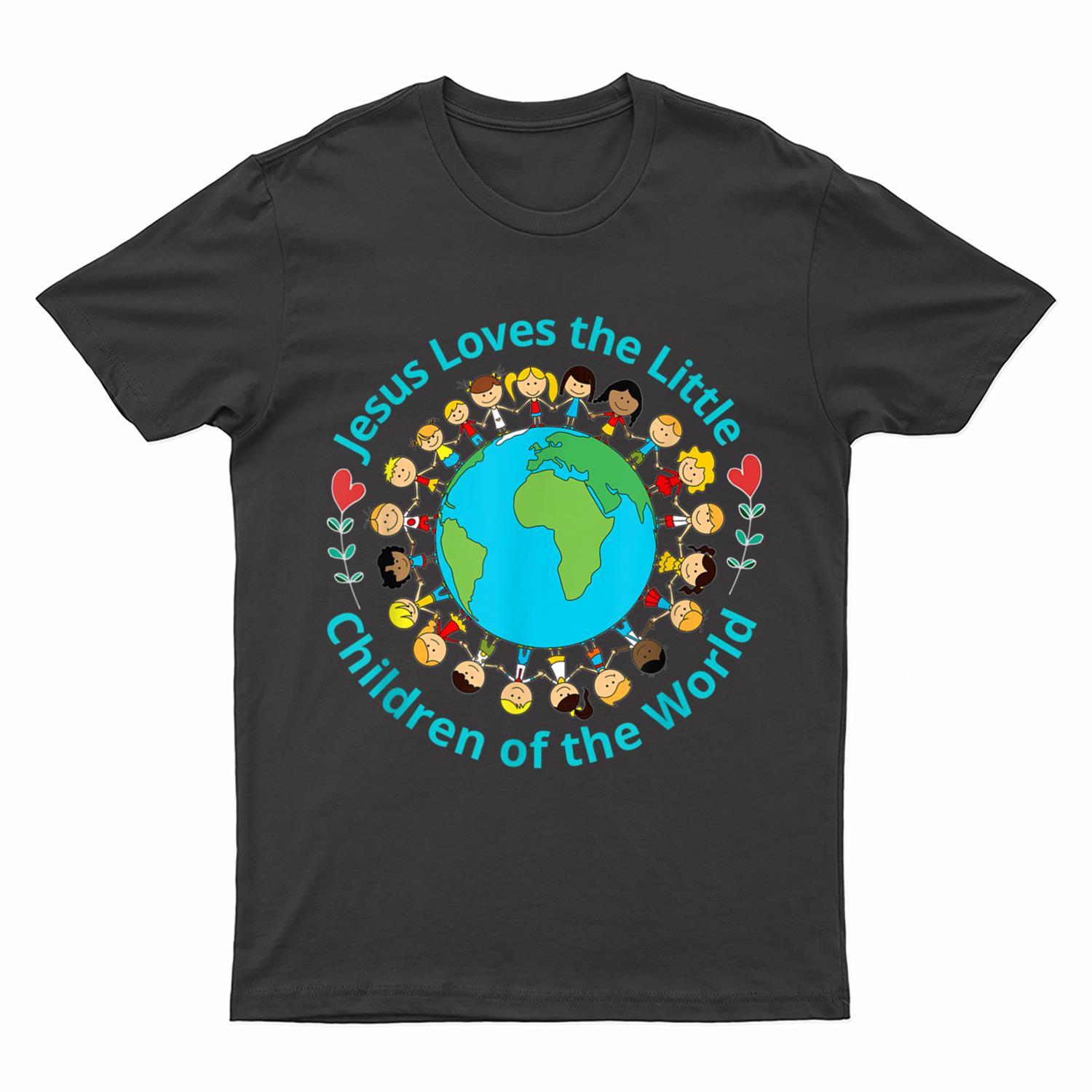 Jesus Loves Children Of World Christian Mother Teacher Kids T-Shirt