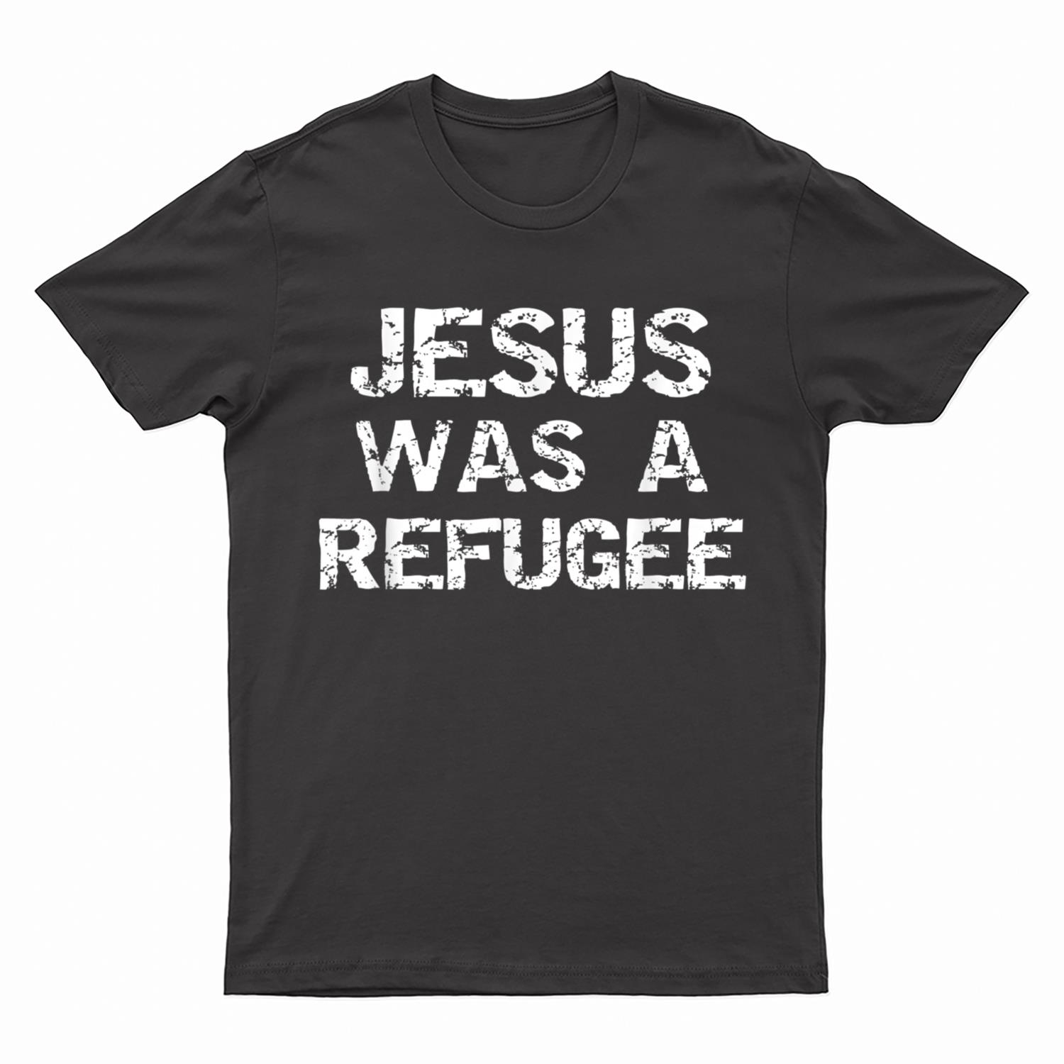 Jesus Was A Refugee Distressed  Retro Religious T-Shirt