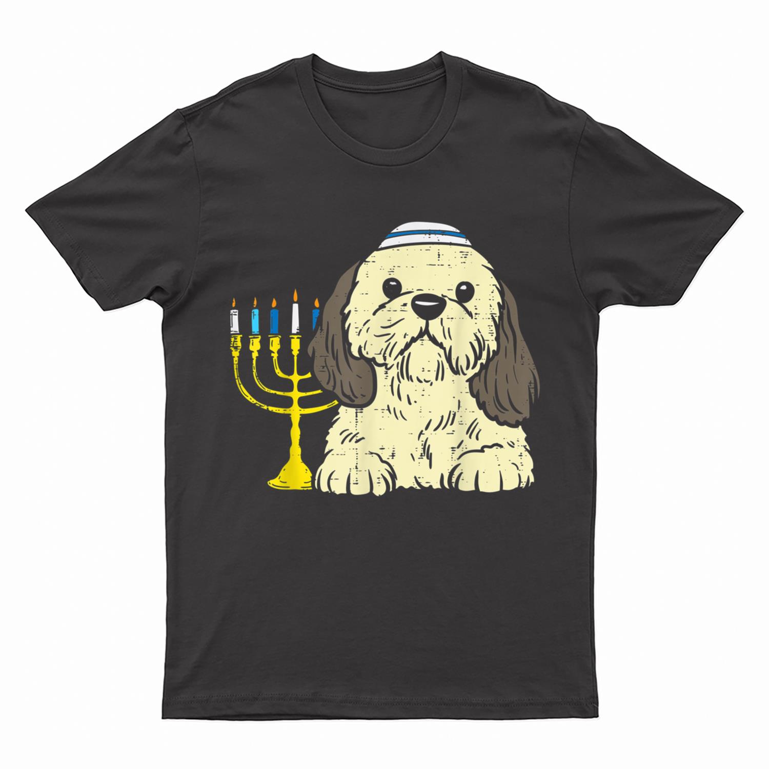 Jewish Shih Tzu Dog Menorah Hanukkah Pajamas Chanukah PJs T-Shirt