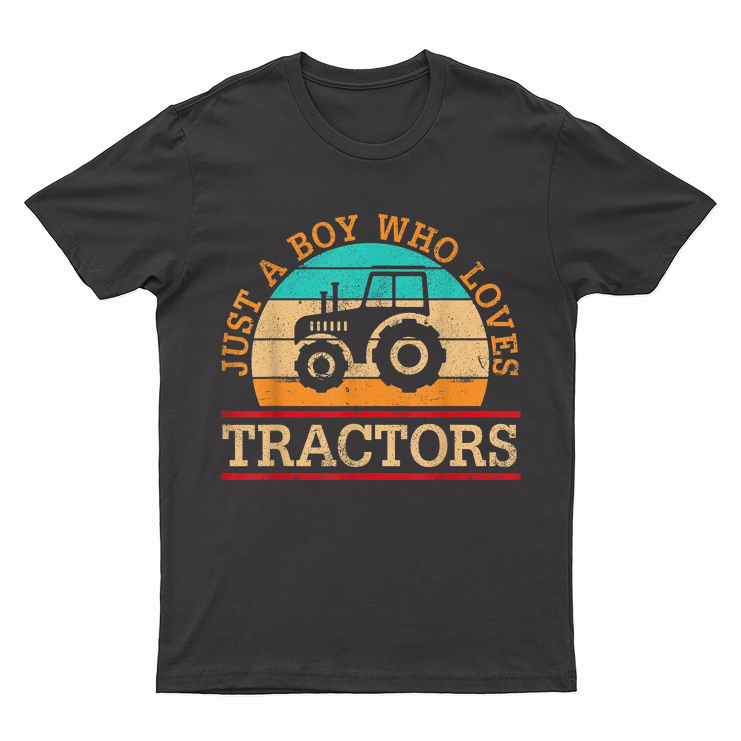 Just A Boy Who Loves Tractors Farmer Farm Family Birthday T-Shirt