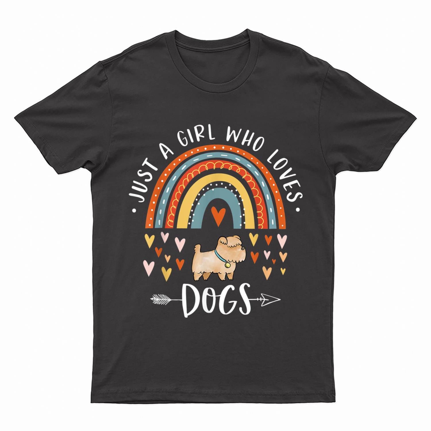 Just A Girl Who Loves Dogs Rainbow Gifts For Puppy Lover T-Shirt