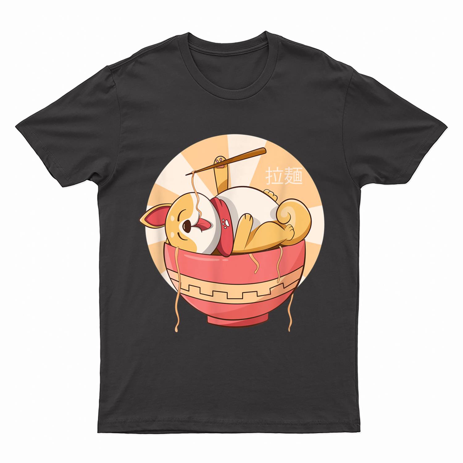 Kawaii Ramen Cute Anime Dog Corgi Japanese Noodles T-Shirt