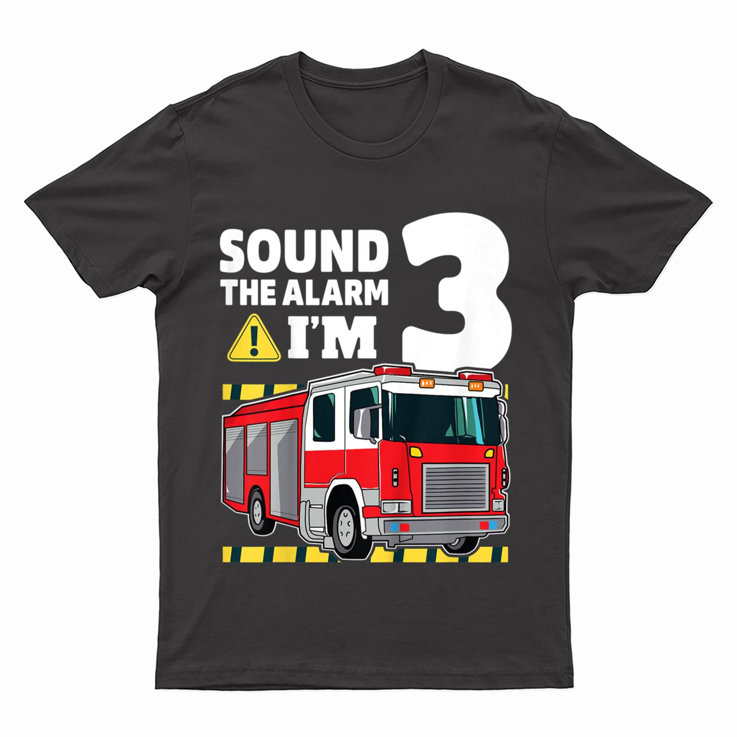 Kids 3rd Birthday Boy Fire Truck 3 Three Year Old Firefighter T-Shirt