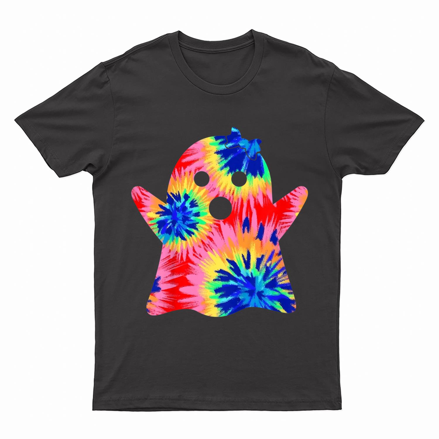 Kids Funny Ghost Costume Tie Dye For Girls Halloween Party T-Shirt