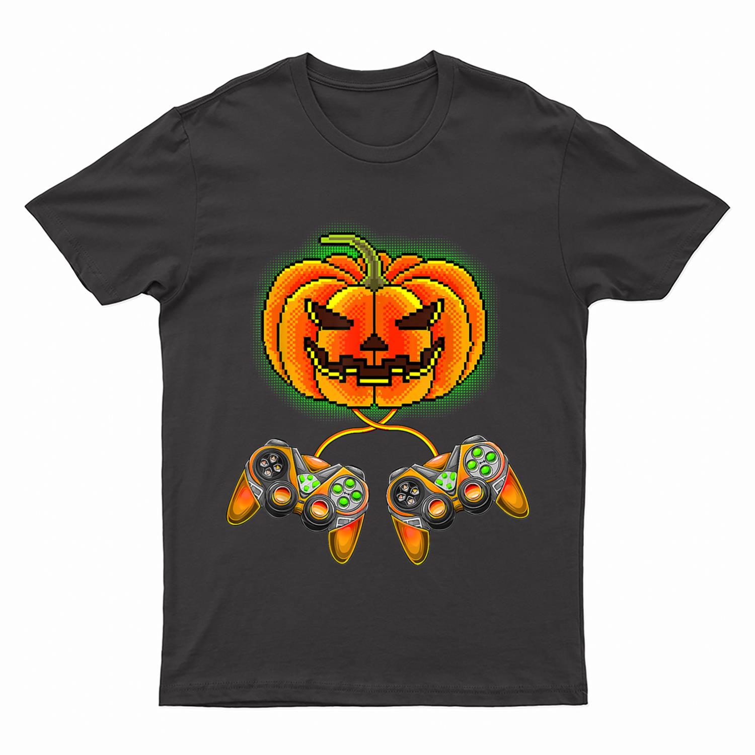 Kids Halloween Gaming Apparel, Video Game Controller Pumpkin T-Shirt