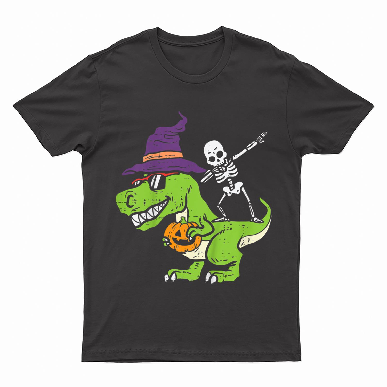 Kids Skeleton Dab On Trex Halloween Dinosaur Toddler Boys Kids T-Shirt
