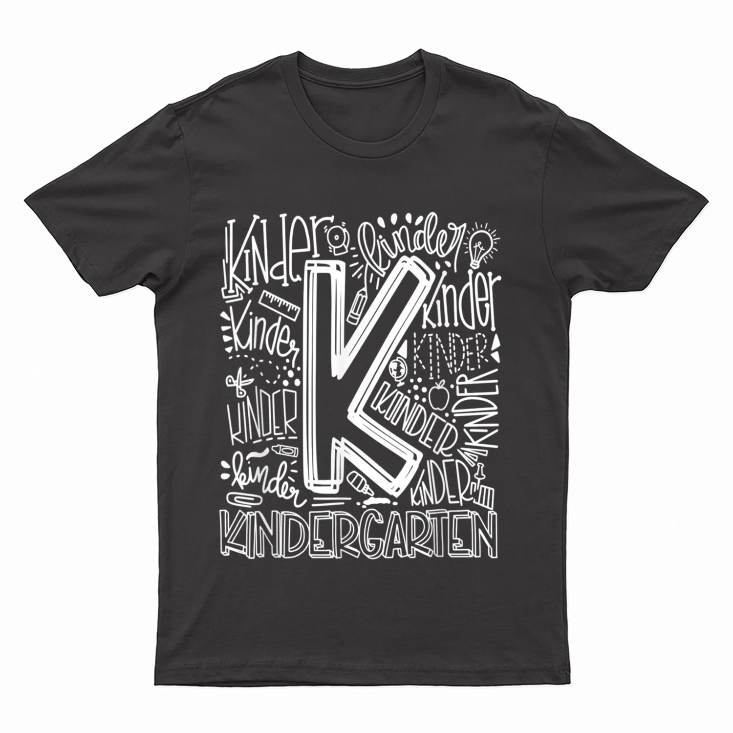 Kindergarten Typography Team Kinder Teacher Back To School T-Shirt