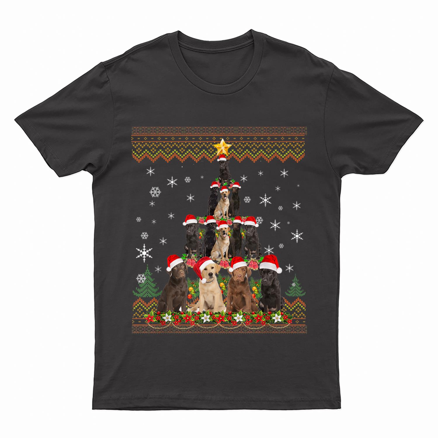 Labrador Dog Christmas Lights  Christmas T-Shirt