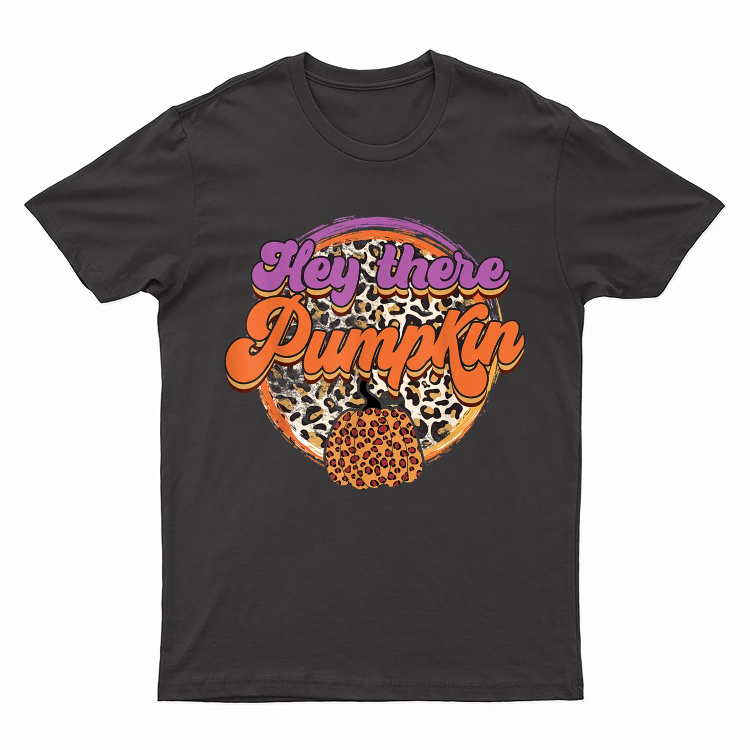 Leopard Hey There Pumpkin Fall Holiday Season Fun Turkey Day T-Shirt