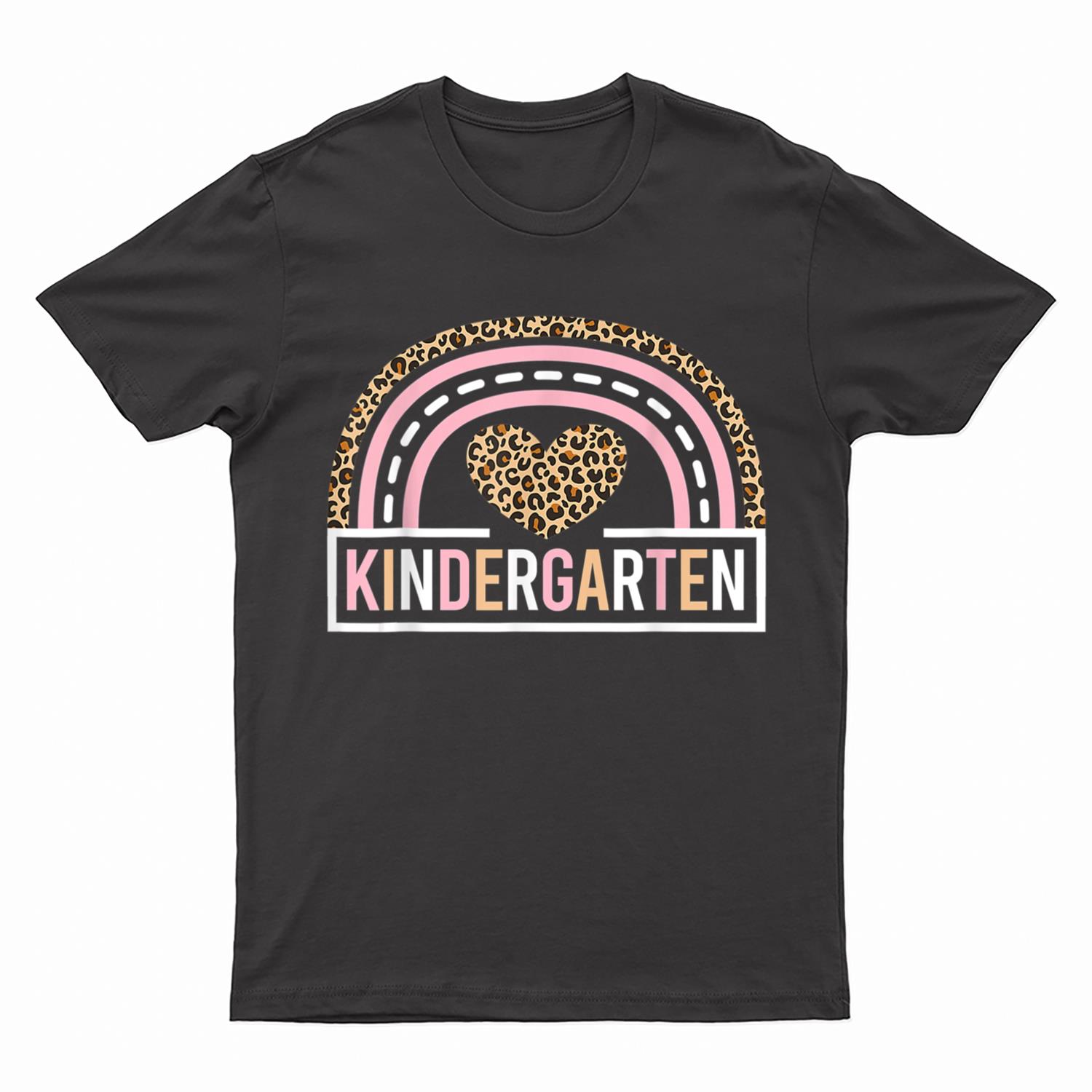Leopard Rainbow Kindergarten Teacher First Day of School T-Shirt