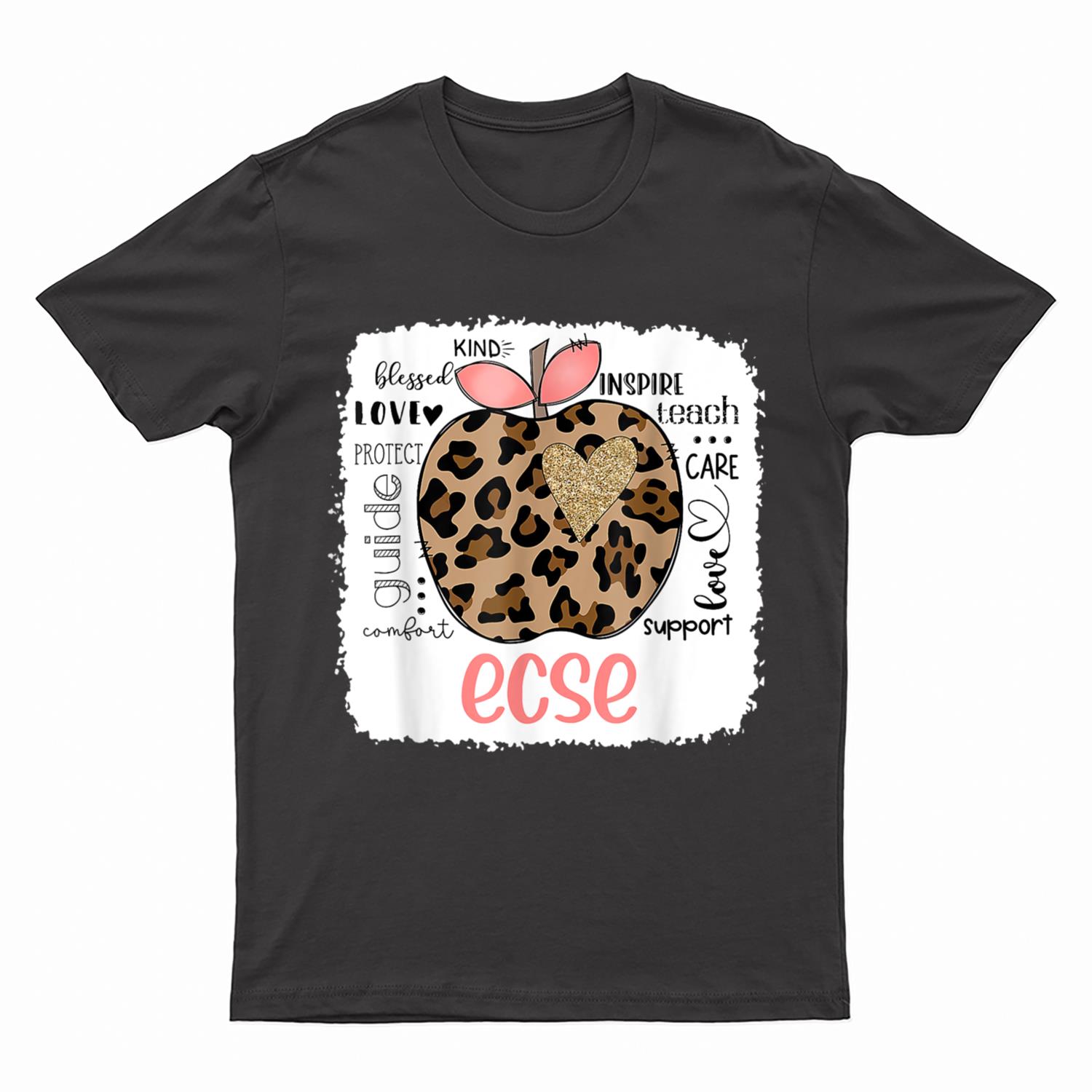 Leopard Teacher It Last Day Of School ECSE T-Shirt