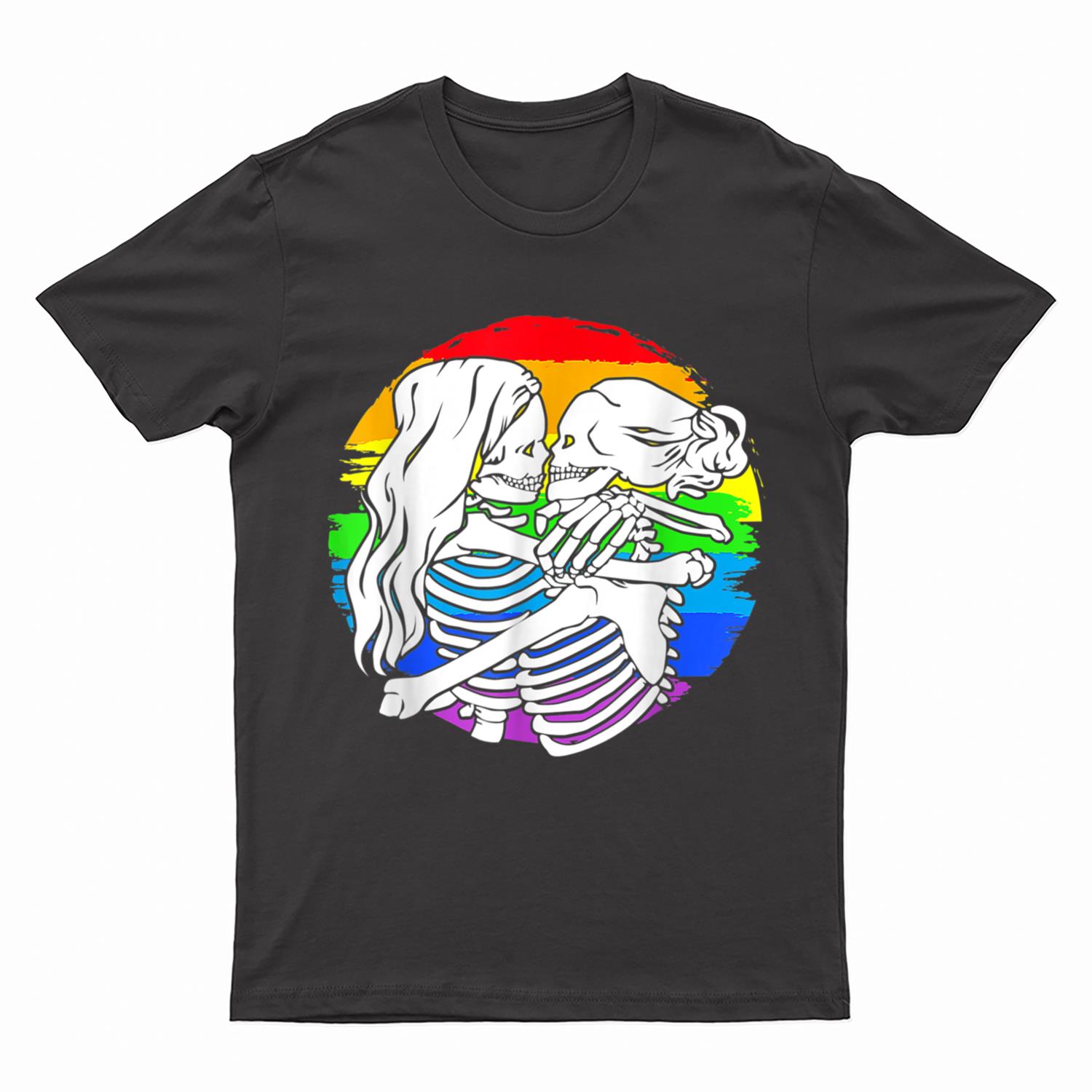 Lesbian skeleton couple - Lesbian pride  Halloween T-Shirt