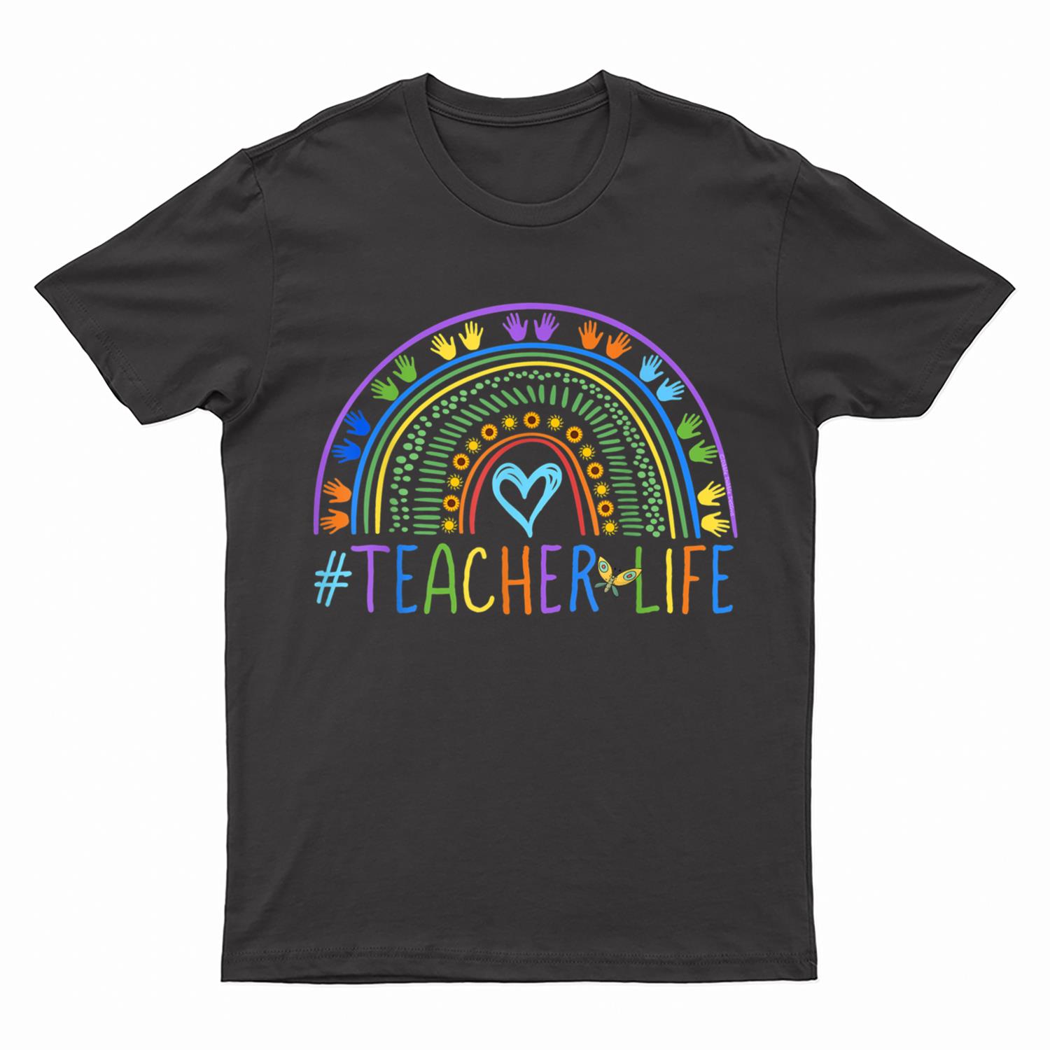 Little Hands Teacher Life Colorful Rainbow - Teachers T-Shirt