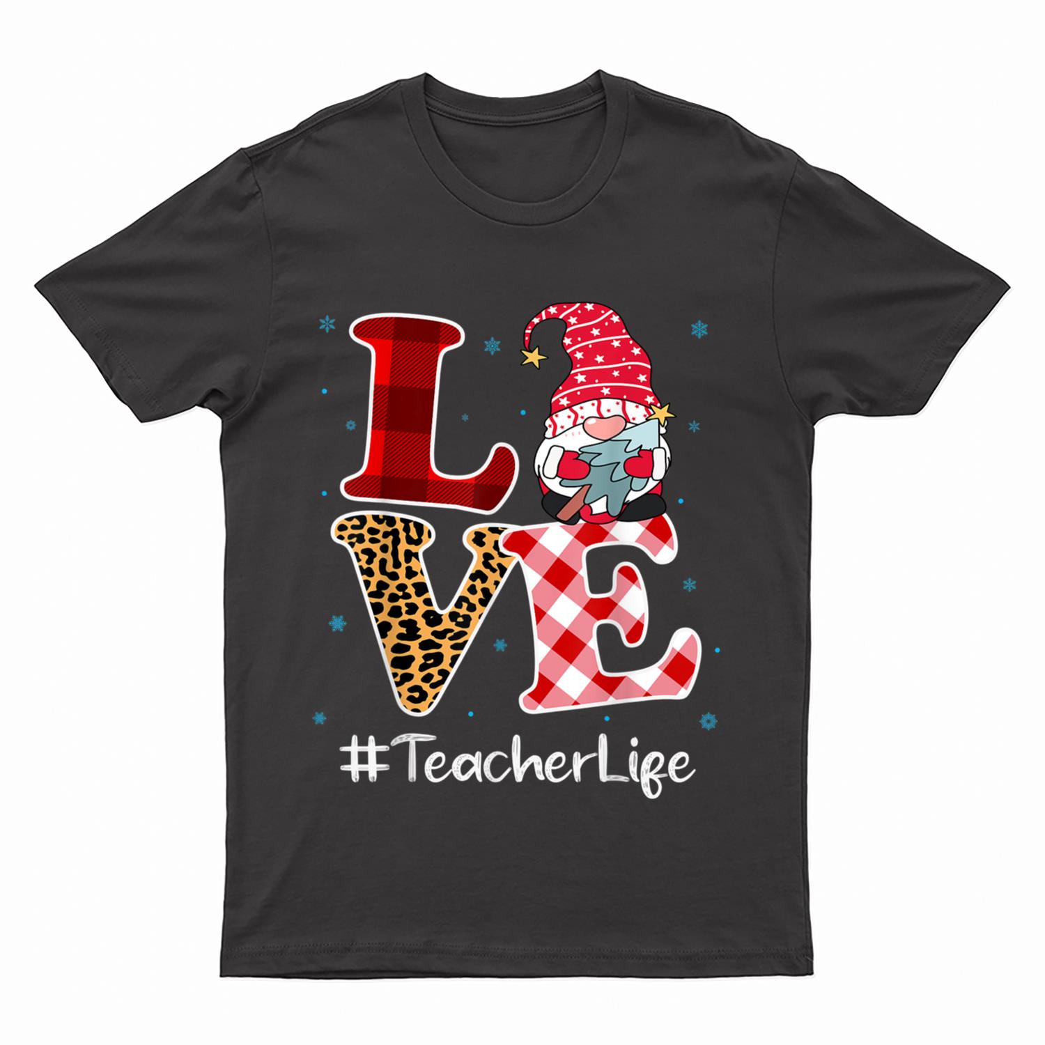 Love Teacher Gnome Christmas Matching Pajamas Women T-Shirt