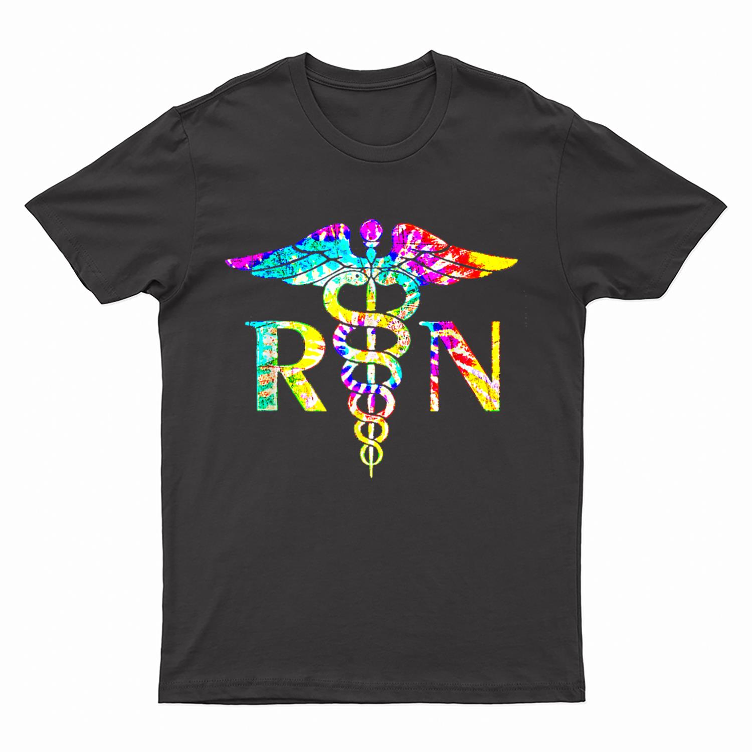 Lovely RN Registered Nurse Tie Dye Nurse Ts for Women T-Shirt