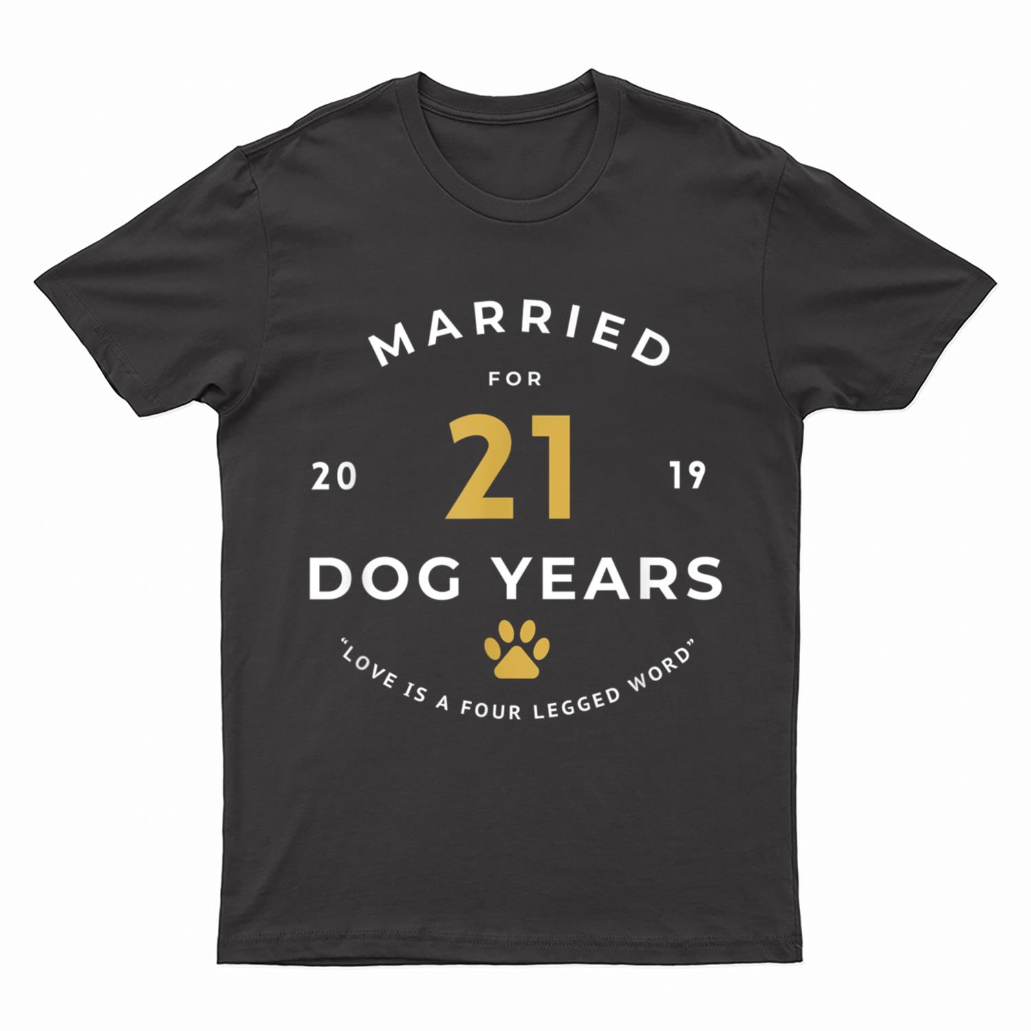 Married for 21 Dog Years 3rd Marriage Anniversary T-Shirt